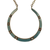Close-up of blue enamel stripes and prong-set seed pearls on the circa 1920 gold horseshoe