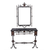 Continental Iron And Marble Console Table And Mirror C 1920 full view