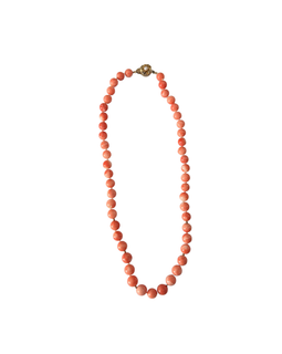 Coral strand necklace with large polished beads