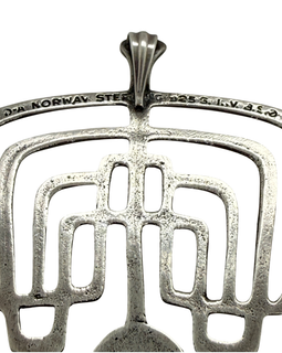 back view of maker's mark on David Andersen Mid Century Modern Sterling Silver Pendant 