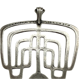 back view of maker's mark on David Andersen Mid Century Modern Sterling Silver Pendant 