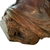 Detail of the hand-carved scrollwork and drapery folds at the shoulder of the 17th century wood bust