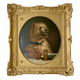 Pair Of Terrier Dog Portraits 19th Century