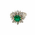 Vintage 14K White Gold and Emerald Starburst Ring