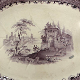 19th C. English Large Well & Tree Staffordshire Platter