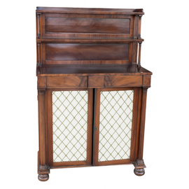 English William IV Rosewood Side Cabinet Chiffonier C 1830 full front view