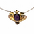 Fabulous 14K Carter Gough Repurposed Griffin Amethyst Pearl Pendant on Chain back of pendant