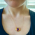 Fabulous 14K Carter Gough Repurposed Griffin Amethyst Pearl Pendant on Chain on model