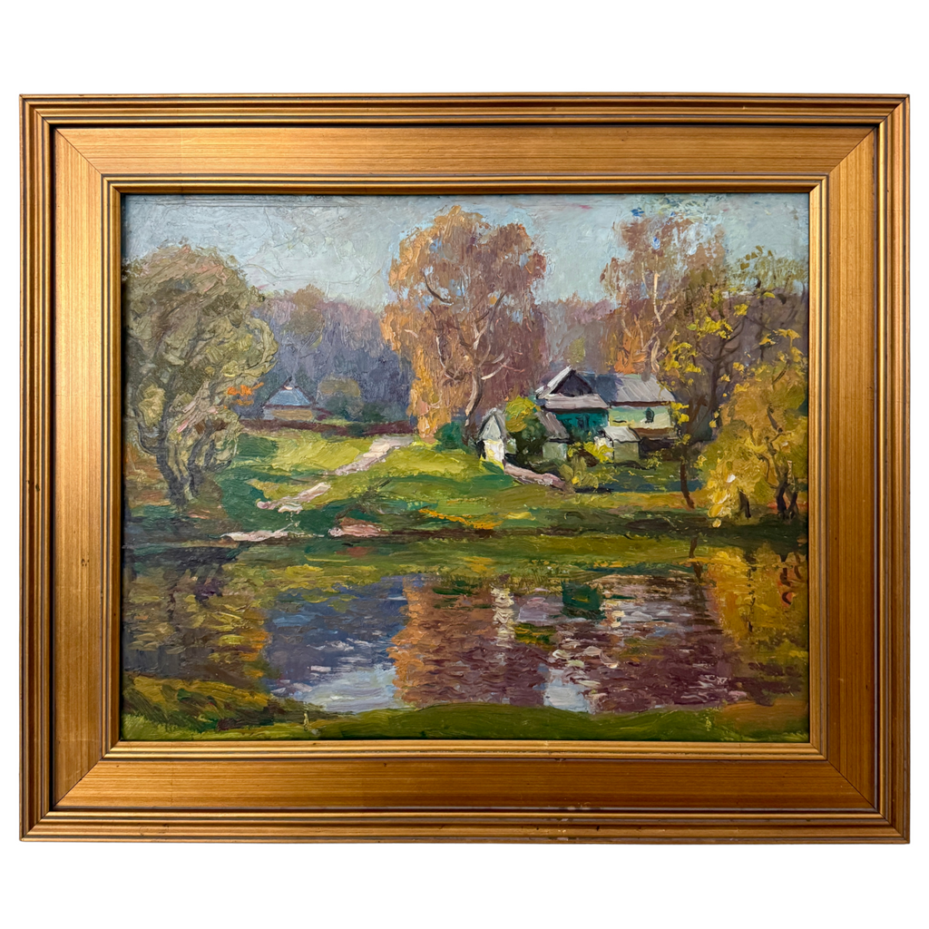 American Impressionist Landscape Painting Oil C. 1940