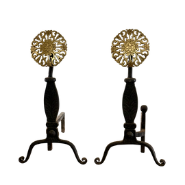 Virginia Metalcrafters Floral Andirons