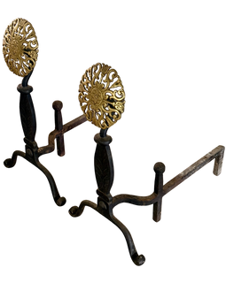 Virginia Metalcrafters Floral Andirons