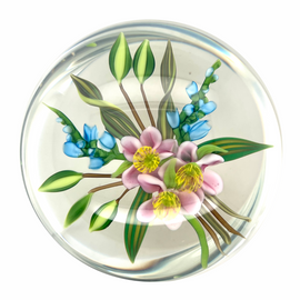 Chris Buzzini 1987 Floral Bouquet Paperweight