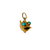 Front view of a small 1960s gold fish charm showing its depth and scale