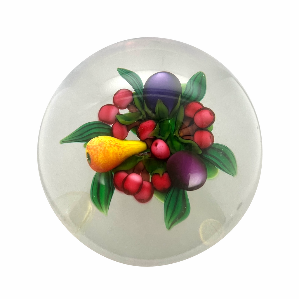 Ken Rosenthal 1995 Lampwork Fruit Glass Paperweight