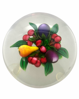 Ken Rosenthal 1995 Lampwork Fruit Glass Paperweight