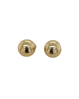 14K Yellow Gold Omega- Back Dome Earrings