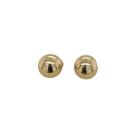 14K Yellow Gold Omega- Back Dome Earrings