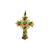 Vintage 14K Gold Natural Emerald Latin Cross Pendant