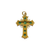 Vintage 14K Gold Natural Emerald Latin Cross Pendant