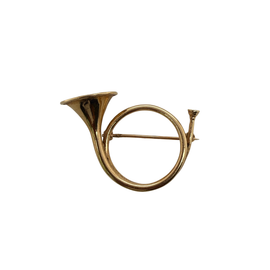 Vintage14K Gold French Hunting Horn Brooch