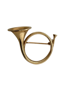 Vintage14K Gold French Hunting Horn Brooch