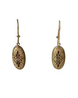 Victorian 14K Gold Taille d'epergne Enamel Pierced Earrings