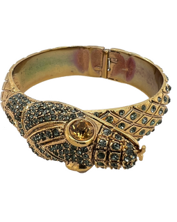 Designer Costume Hinged Bangle Snake Bracelet with Rhinestones