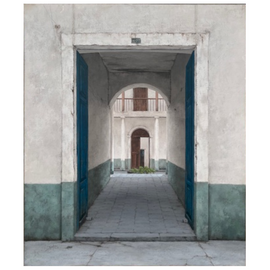Jorge Morales “ Courtyard Doorway “ Painting, Oil On Canvas 1993 no frame