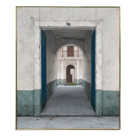Jorge Morales “ Courtyard Doorway “ Painting, Oil On Canvas 1993 in frame