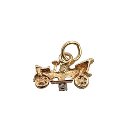 Vintage Gold Antique Car Charm with Diamond