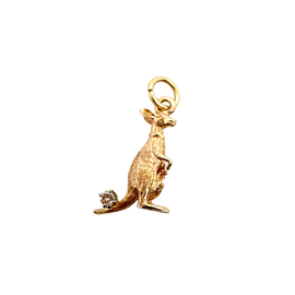 14K Gold Kangaroo Charm with Diamond