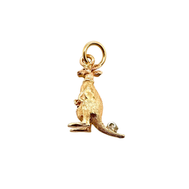 14K Gold Kangaroo Charm with Diamond