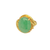 Close-up of the four prongs holding the domed apple green jade cabochon