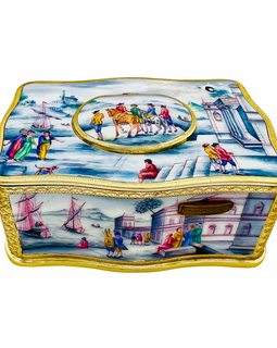 Karl Griesbaum Enamel Singing Bird Box Automaton front view