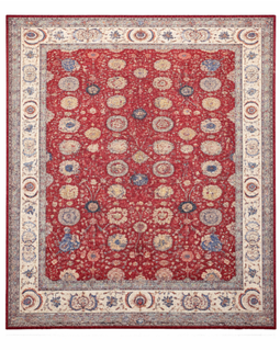 Full view of Large Vintage Red Ground Persian Tabriz Carpet