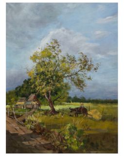 Full view of painting without frame