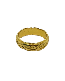 Mid‑century gold ring with relief design