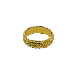 Mid‑century gold ring with relief design