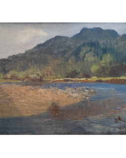 View of Minerva Chapman River Landscape Oil on Canvas without frame