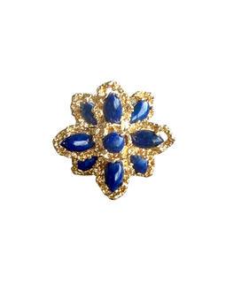 Modernist 14K Gold Lapis Lazuli Cocktail Ring face