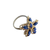 Modernist 14K Gold Lapis Lazuli Cocktail Ring another side view