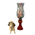 Monumental Italian Glass Vase Circa 1970 next to small dog for size comparison