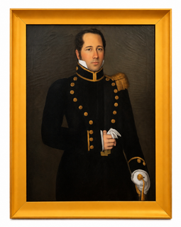 Oil on canvas portrait of American naval officer circa 1815–1820