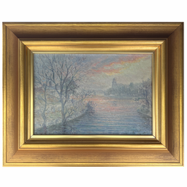 Erik Tryggelin 1878-1962 , Swedish , Impressionist River View Oil 0n Canvas