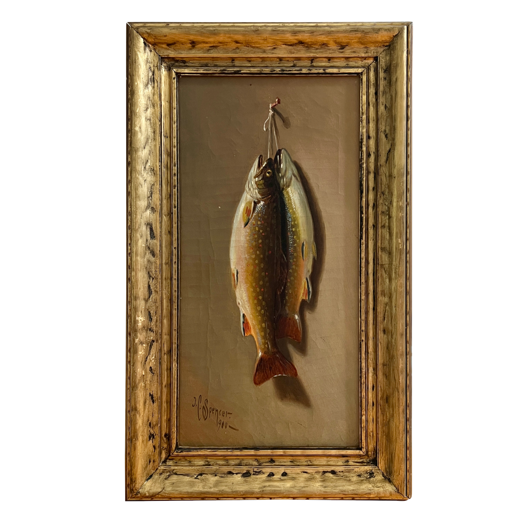 J.C. Spencer “Trout “ Painting Oil On Canvas