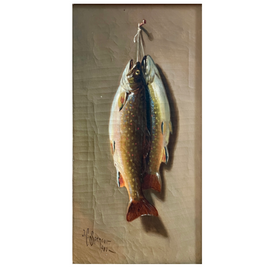 J.C. Spencer “Trout “ Painting Oil On Canvas