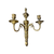 Single view of one 18th C French Louis XVI Gilt Bronze 2 Light Sconce