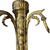 Closeup view of the details on one 18th C French Louis XVI Gilt Bronze 2 Light Sconce