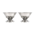 Pair of Georg Jensen sterling silver salts shown together on neutral background