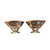 Pair of Georg Jensen sterling silver salts with tendril base and flared basin, front view